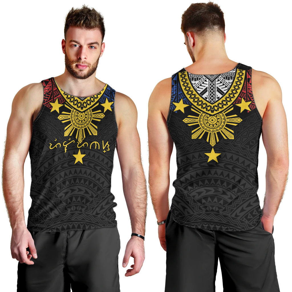 Philippines Heritage Baybayin Mix Polynesian Men Tank Top LT7 - Polynesian Pride