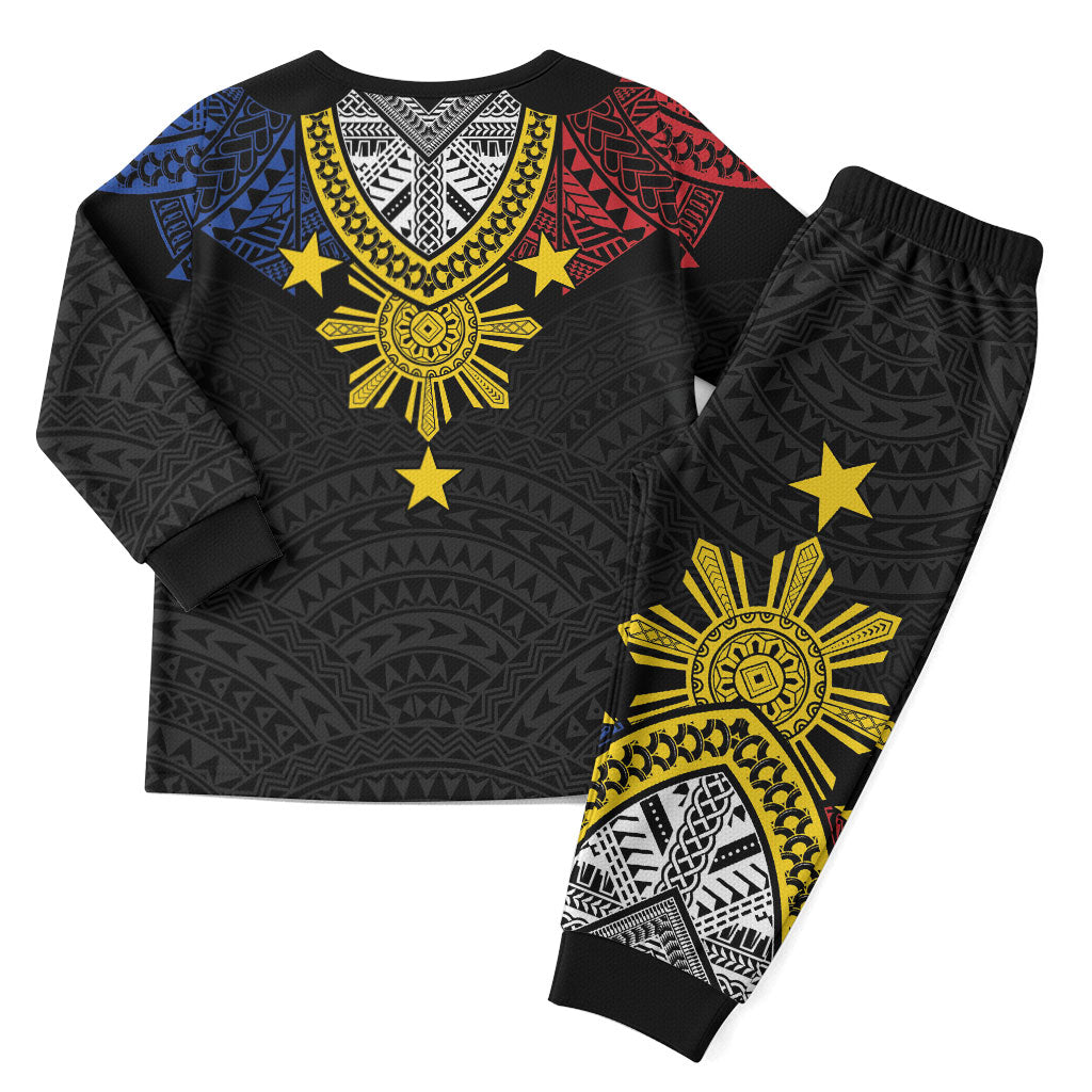 Philippines Heritage Baybayin Mix Polynesian Christmas Pajama Set LT7 - Polynesian Pride