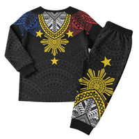Philippines Heritage Baybayin Mix Polynesian Christmas Pajama Set LT7 - Polynesian Pride