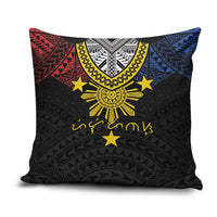 Philippines Heritage Baybayin Mix Polynesian Pillow Cover LT7 Black - Polynesian Pride
