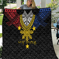 Philippines Heritage Baybayin Mix Polynesian Quilt LT7 Black - Polynesian Pride