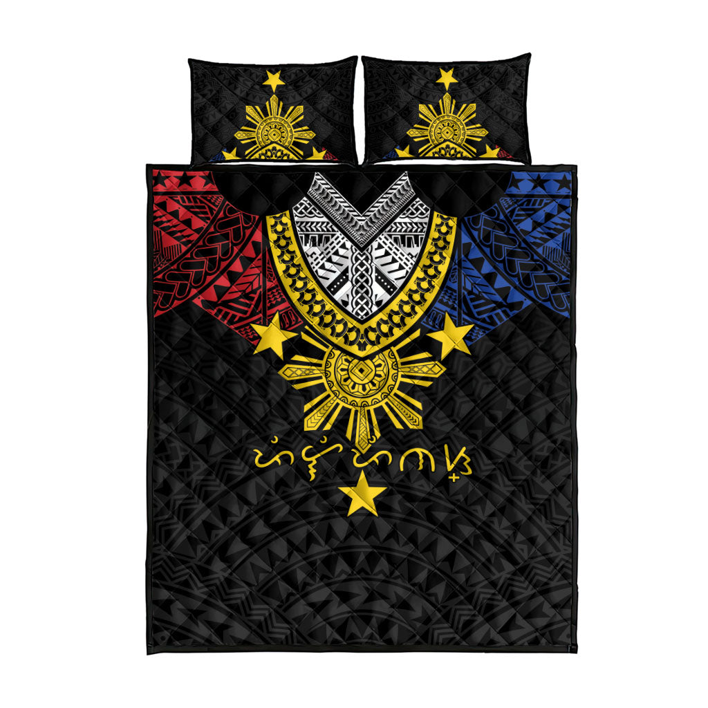 Philippines Heritage Baybayin Mix Polynesian Quilt Bed Set LT7 - Polynesian Pride