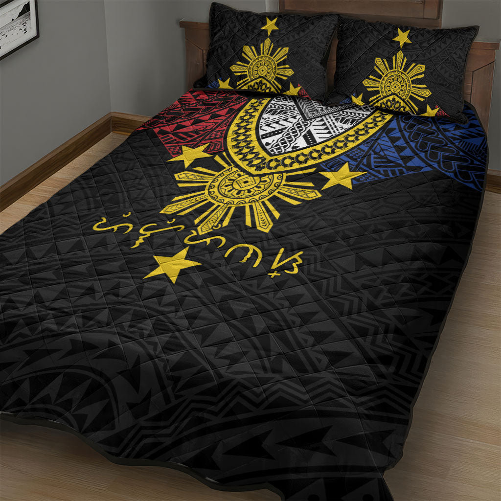 Philippines Heritage Baybayin Mix Polynesian Quilt Bed Set LT7 - Polynesian Pride