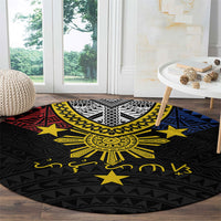 Philippines Heritage Baybayin Mix Polynesian Round Carpet