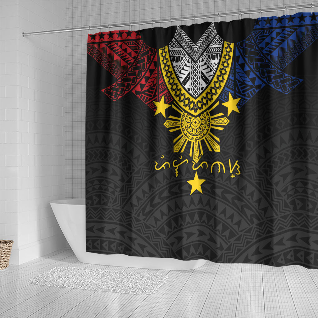 Philippines Heritage Baybayin Mix Polynesian Shower Curtain LT7 - Polynesian Pride