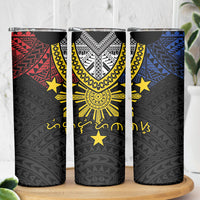 Philippines Heritage Baybayin Mix Polynesian Skinny Tumbler LT7 - Polynesian Pride