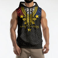 Philippines Heritage Baybayin Mix Polynesian Sleeveless Zip Hoodie LT7 - Polynesian Pride