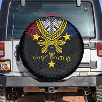 Philippines Heritage Baybayin Mix Polynesian Spare Tire Cover LT7 Black - Polynesian Pride