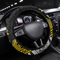 Philippines Heritage Baybayin Mix Polynesian Steering Wheel Cover LT7 Universal Fit Black - Polynesian Pride