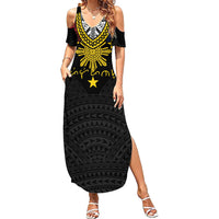 Philippines Heritage Baybayin Mix Polynesian Summer Maxi Dress LT7 Women Black - Polynesian Pride