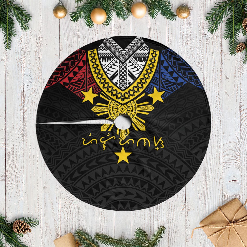 Philippines Heritage Baybayin Mix Polynesian Tree Skirt LT7 Casual Black - Polynesian Pride