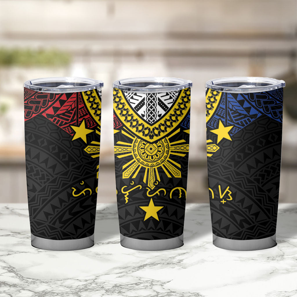 Philippines Heritage Baybayin Mix Polynesian Tumbler Cup LT7 - Polynesian Pride