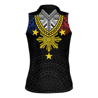 Philippines Heritage Baybayin Mix Polynesian Women Sleeveless Polo Shirt LT7 - Polynesian Pride