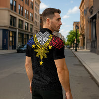 Philippines Heritage Baybayin Mix Polynesian Zipper Polo Shirt LT7 - Polynesian Pride