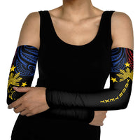 Philippines Heritage Personalized Arm Sleeves Baybayin Philipinas Sun LT7 - Polynesian Pride