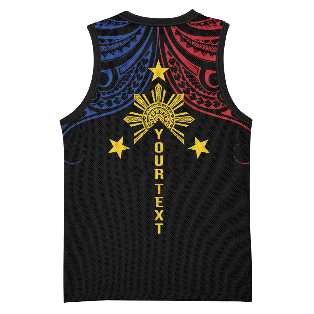 Philippines Heritage Personalized Basketball Jersey Baybayin Philipinas Sun