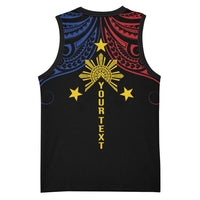 Philippines Heritage Personalized Basketball Jersey Baybayin Philipinas Sun
