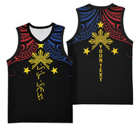 Philippines Heritage Personalized Basketball Jersey Baybayin Philipinas Sun