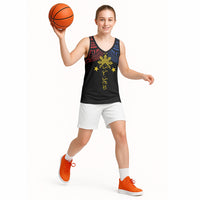 Philippines Heritage Personalized Basketball Jersey Baybayin Philipinas Sun