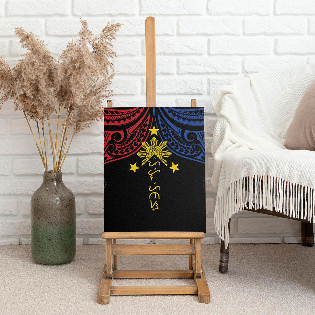 Philippines Heritage Canvas Wall Art Baybayin Philipinas Sun LT7 - Polynesian Pride