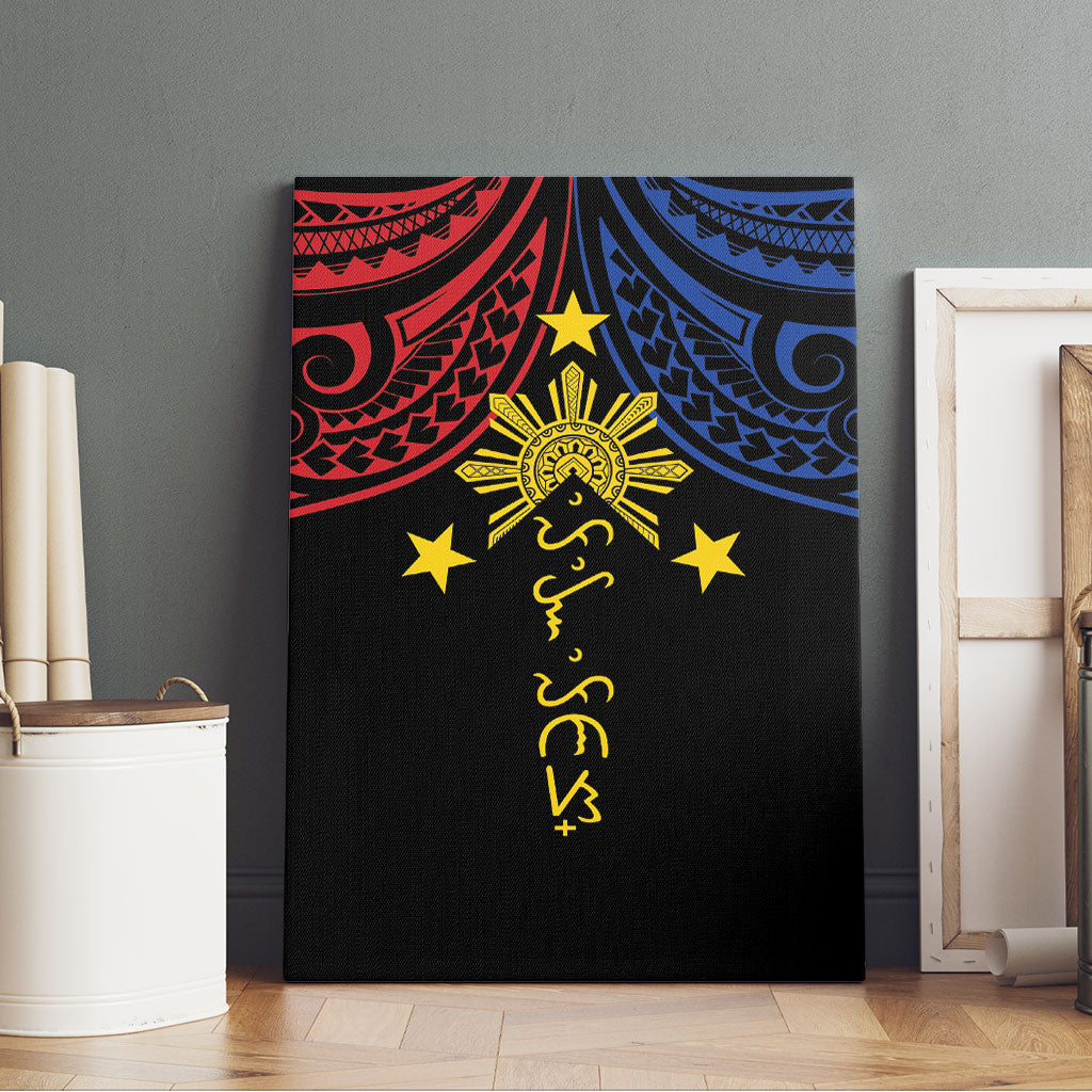 Philippines Heritage Canvas Wall Art Baybayin Philipinas Sun LT7 - Polynesian Pride