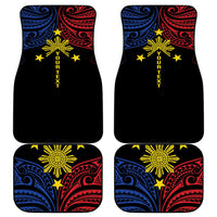 Philippines Heritage Personalized Car Mats Baybayin Philipinas Sun LT7 - Polynesian Pride