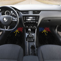 Philippines Heritage Personalized Car Mats Baybayin Philipinas Sun LT7 Set 2pcs - Front Black - Polynesian Pride