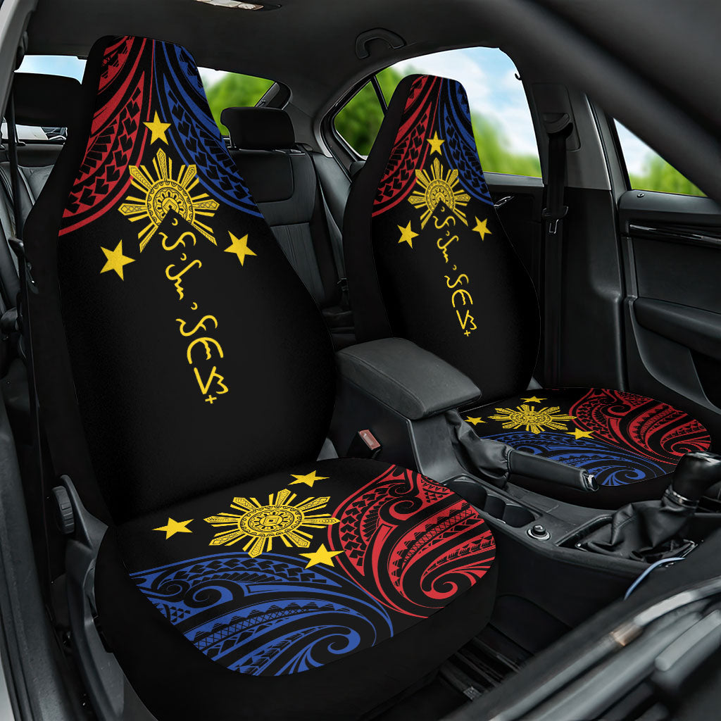 Philippines Heritage Car Seat Cover Baybayin Philipinas Sun