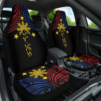 Philippines Heritage Car Seat Cover Baybayin Philipinas Sun LT7 One Size Black - Polynesian Pride
