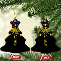 Philippines Heritage Ceramic Ornament Baybayin Philipinas Sun LT7 Christmas Tree Black - Polynesian Pride