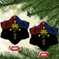 Philippines Heritage Ceramic Ornament Baybayin Philipinas Sun LT7 Snow Flake Black - Polynesian Pride