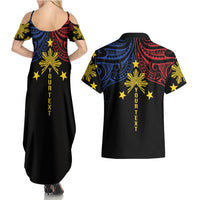 Philippines Heritage Personalized Couples Matching Summer Maxi Dress and Hawaiian Shirt Baybayin Philipinas Sun LT7 - Polynesian Pride