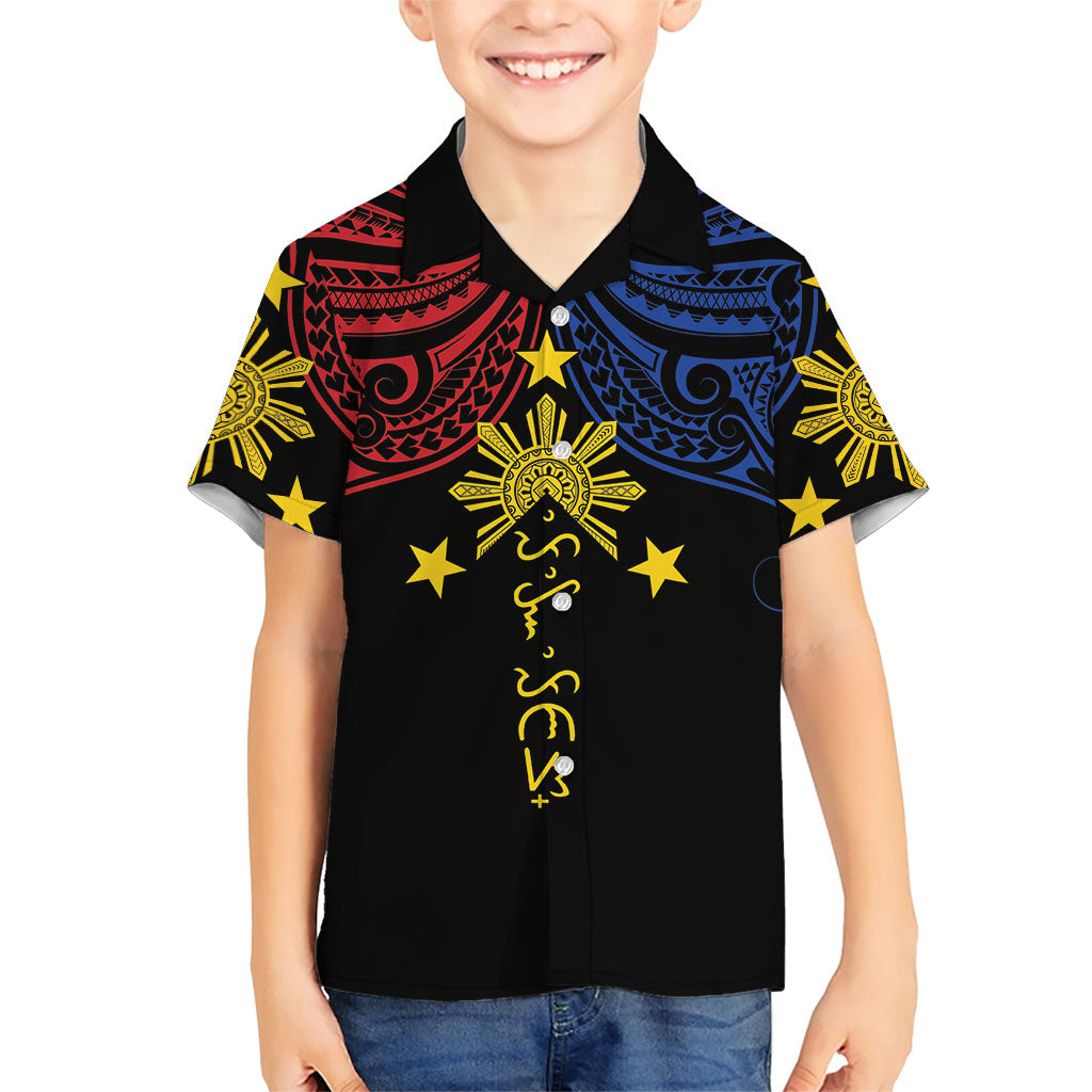 Philippines Heritage Personalized Family Matching Long Sleeve Bodycon Dress and Hawaiian Shirt Baybayin Philipinas Sun