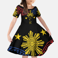Philippines Heritage Personalized Family Matching Mermaid Dress and Hawaiian Shirt Baybayin Philipinas Sun