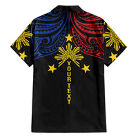 Philippines Heritage Personalized Family Matching Off Shoulder Short Dress and Hawaiian Shirt Baybayin Philipinas Sun