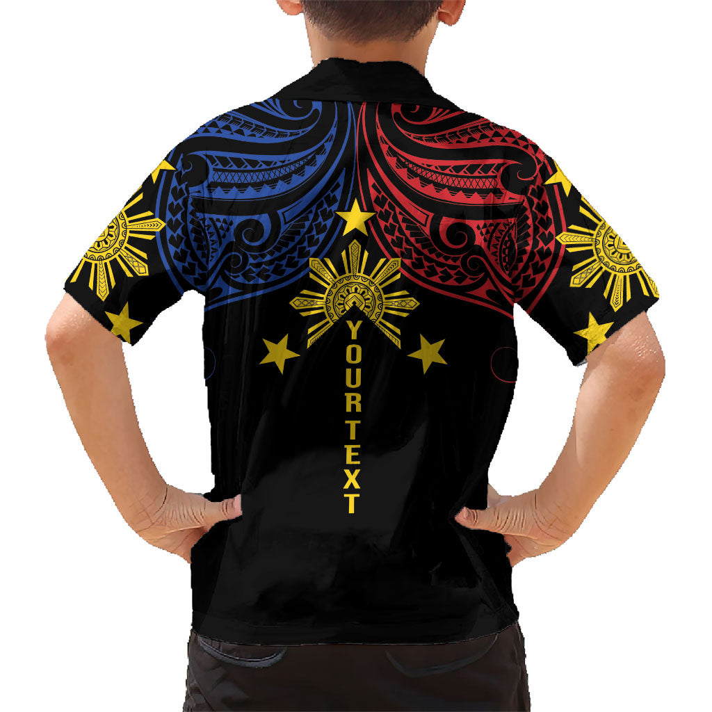 Philippines Heritage Personalized Family Matching Short Sleeve Bodycon Dress and Hawaiian Shirt Baybayin Philipinas Sun