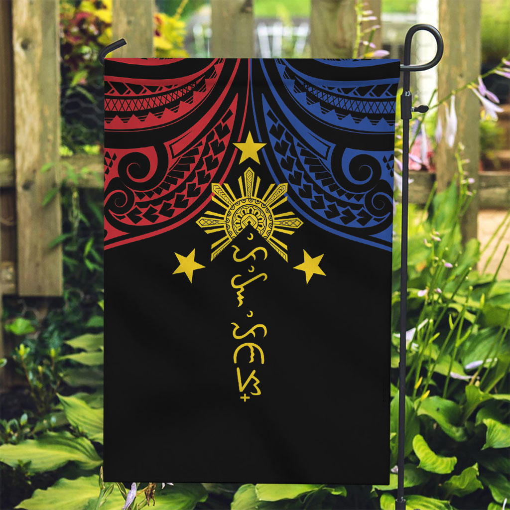 Philippines Heritage Garden Flag Baybayin Philipinas Sun LT7 Garden Flag Black - Polynesian Pride