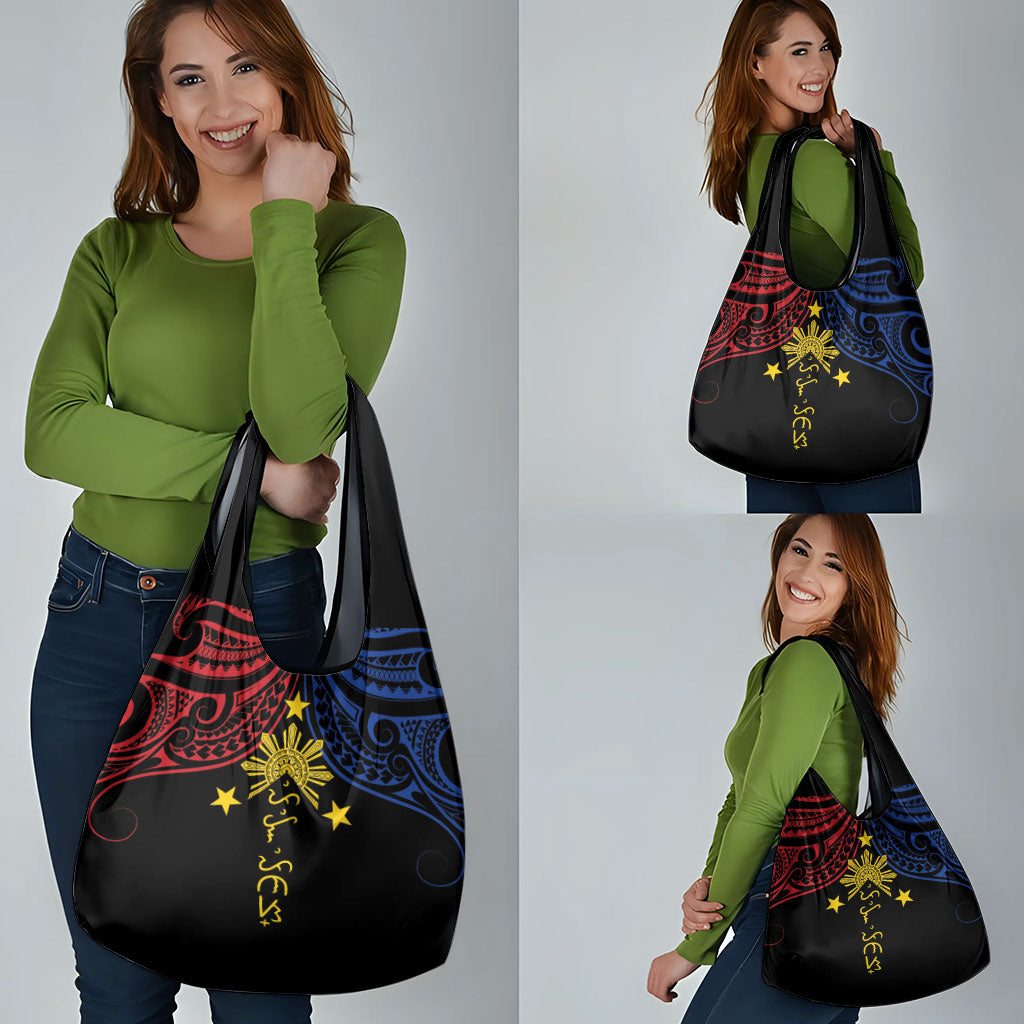 Philippines Heritage Grocery Bag Baybayin Philipinas Sun LT7 - Polynesian Pride