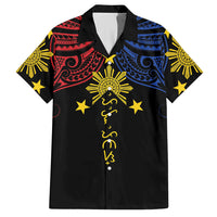 Philippines Heritage Personalized Hawaiian Shirt Baybayin Philipinas Sun LT7 Black - Polynesian Pride