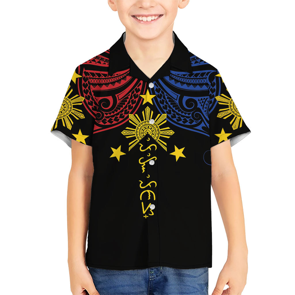 Philippines Heritage Personalized Hawaiian Shirt Baybayin Philipinas Sun LT7 - Polynesian Pride