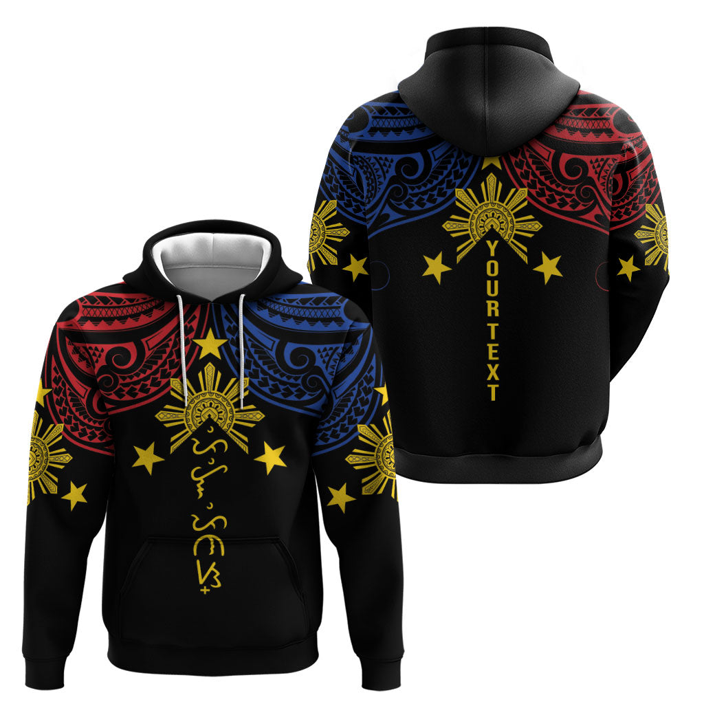 Philippines Heritage Personalized Hoodie Baybayin Philipinas Sun LT7 - Polynesian Pride