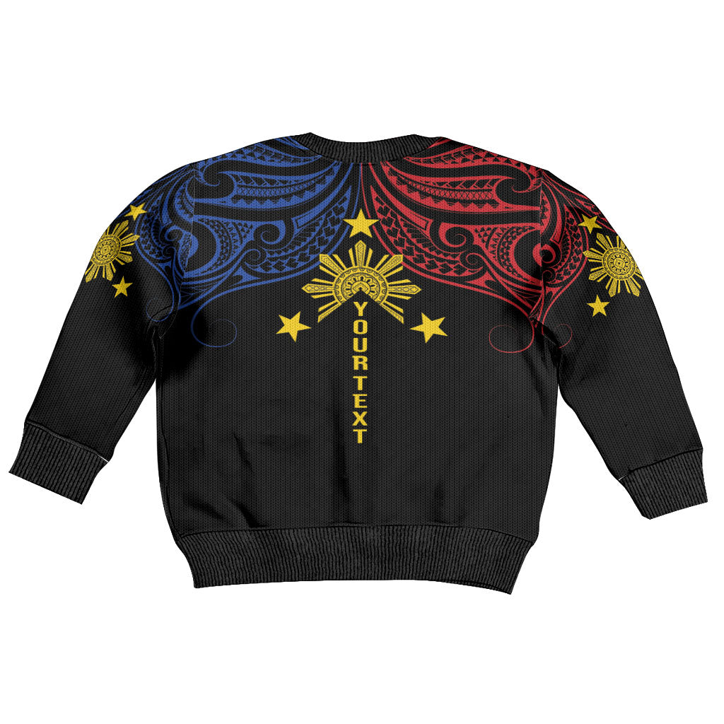 Philippines Heritage Personalized Kid Ugly Christmas Sweater Baybayin Philipinas Sun LT7 - Polynesian Pride