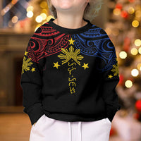 Philippines Heritage Personalized Kid Ugly Christmas Sweater Baybayin Philipinas Sun LT7 - Polynesian Pride
