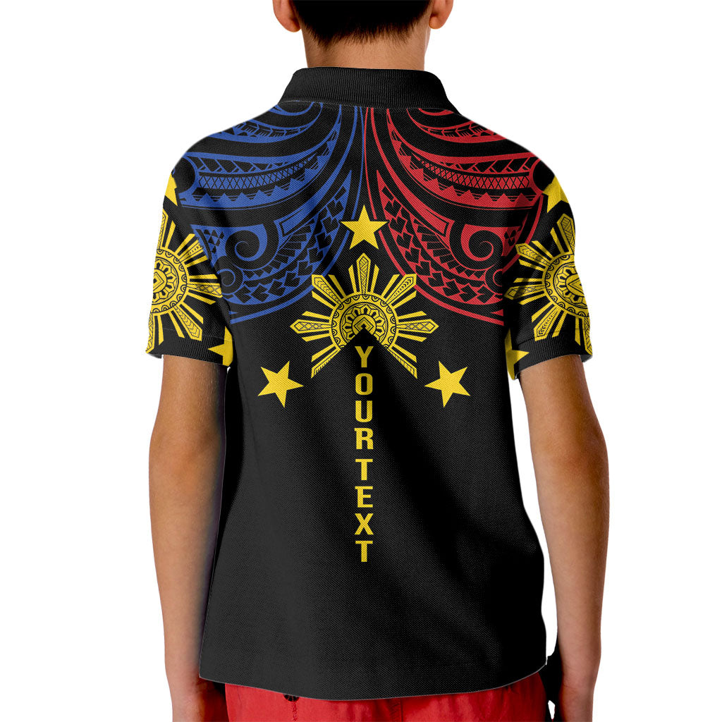 Philippines Heritage Personalized Kid Polo Shirt Baybayin Philipinas Sun LT7 - Polynesian Pride