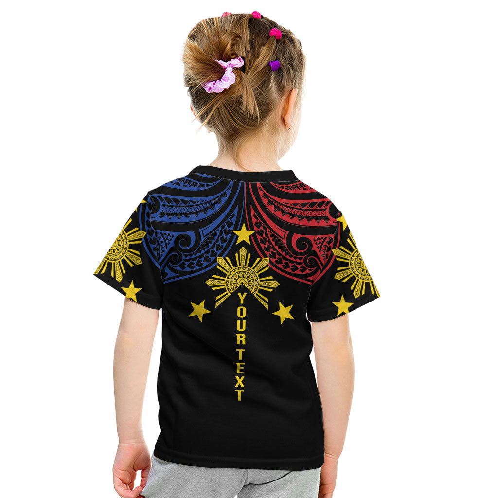 Philippines Heritage Personalized Kid T Shirt Baybayin Philipinas Sun LT7 - Polynesian Pride
