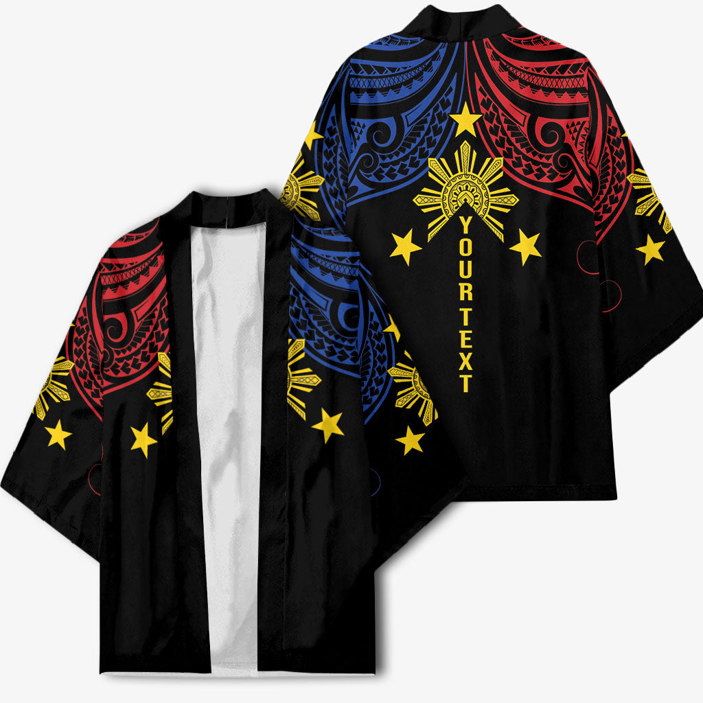 Philippines Heritage Personalized Kimono Baybayin Philipinas Sun LT7 - Polynesian Pride