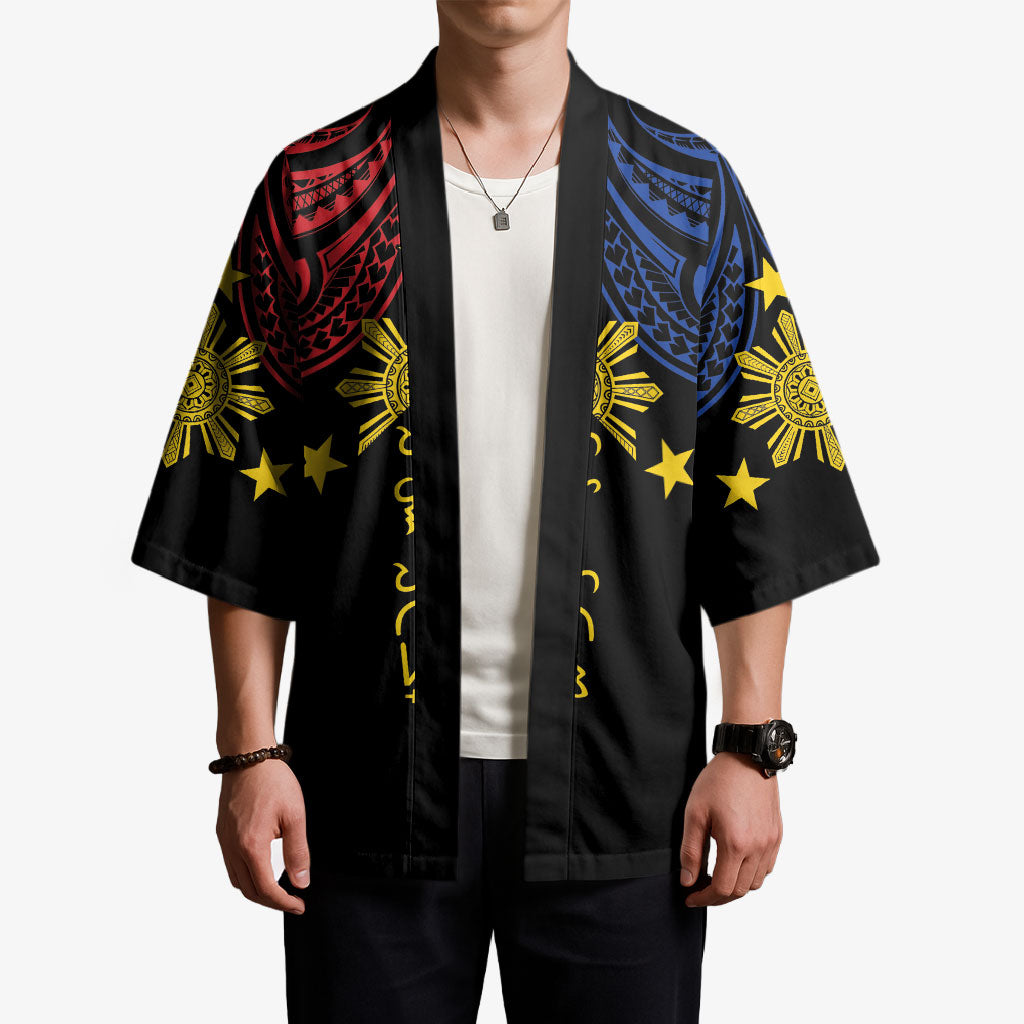 Philippines Heritage Personalized Kimono Baybayin Philipinas Sun LT7 - Polynesian Pride