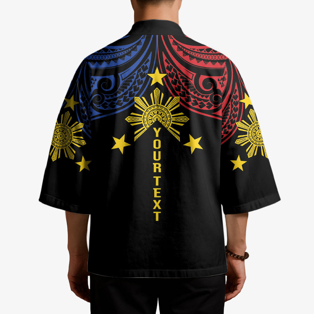 Philippines Heritage Personalized Kimono Baybayin Philipinas Sun LT7 - Polynesian Pride