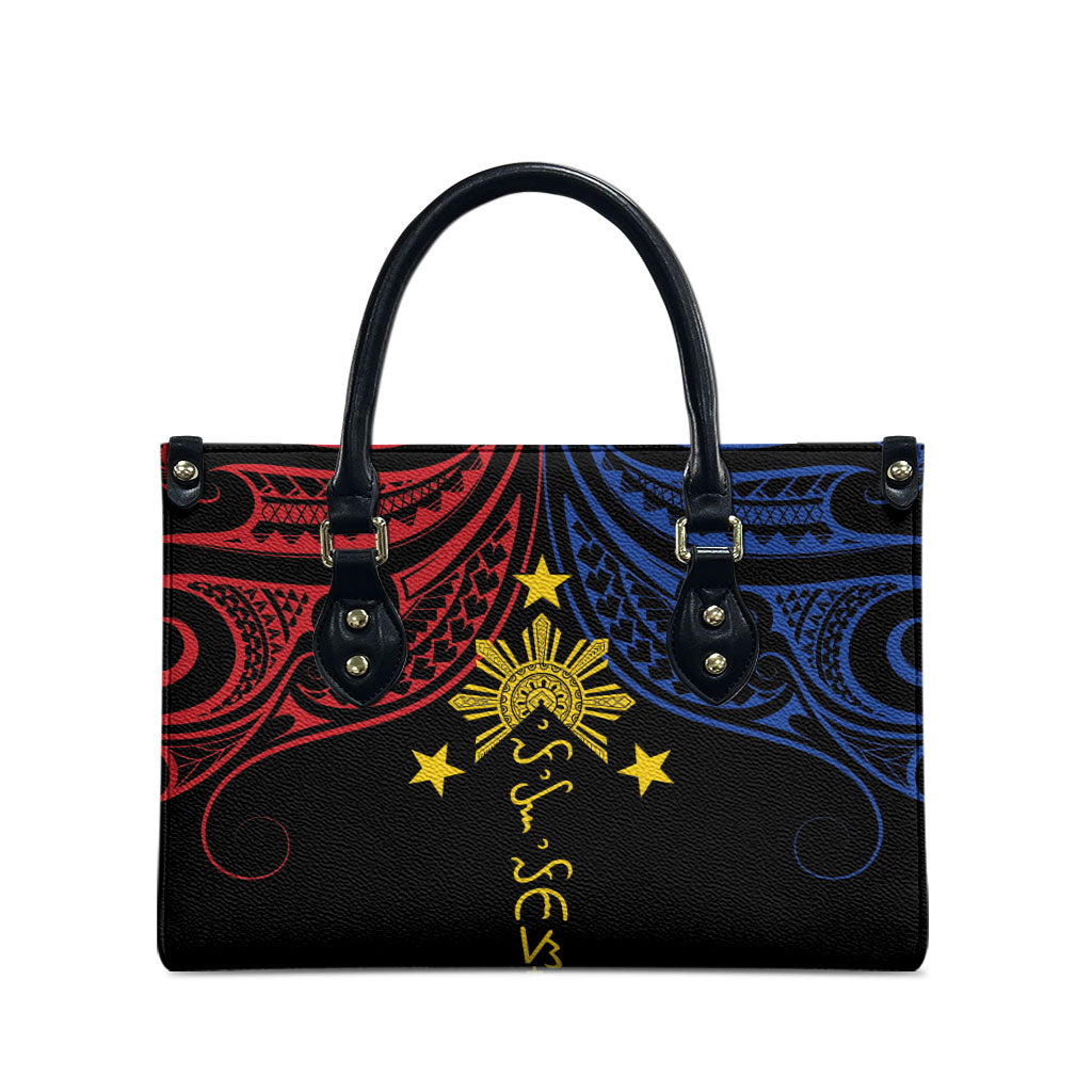 Philippines Heritage Leather Bag Baybayin Philipinas Sun LT7 - Polynesian Pride