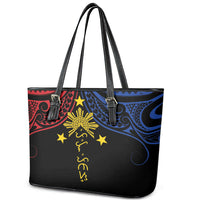 Philippines Heritage Leather Tote Bag Baybayin Philipinas Sun LT7 - Polynesian Pride